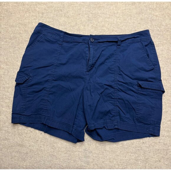 St.John's Bay Navy Blue High Rise Cargo Shorts Size 20 - Picture 1 of 7